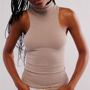 NWT FREE PEOPLE Seamless ALWAYS READY Turtleneck Tank Top